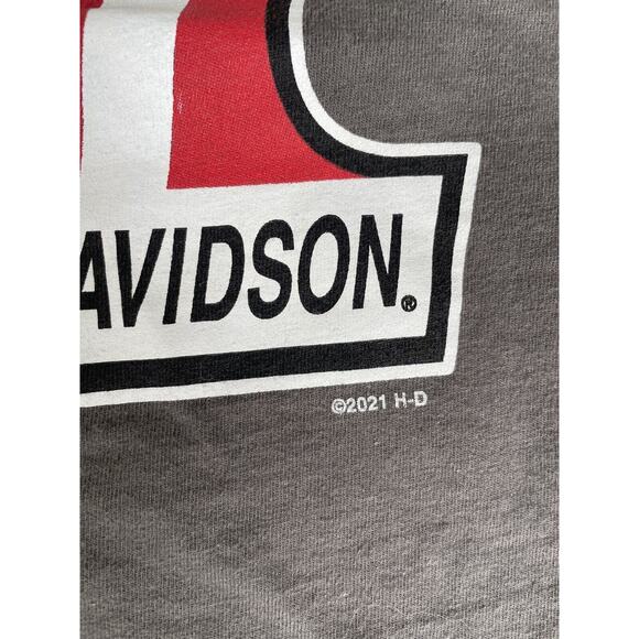 Harley Davidson T Shirt Mens Large Gray Patriotic Hunters Moon Lafayette Indiana - Picture 4 of 7